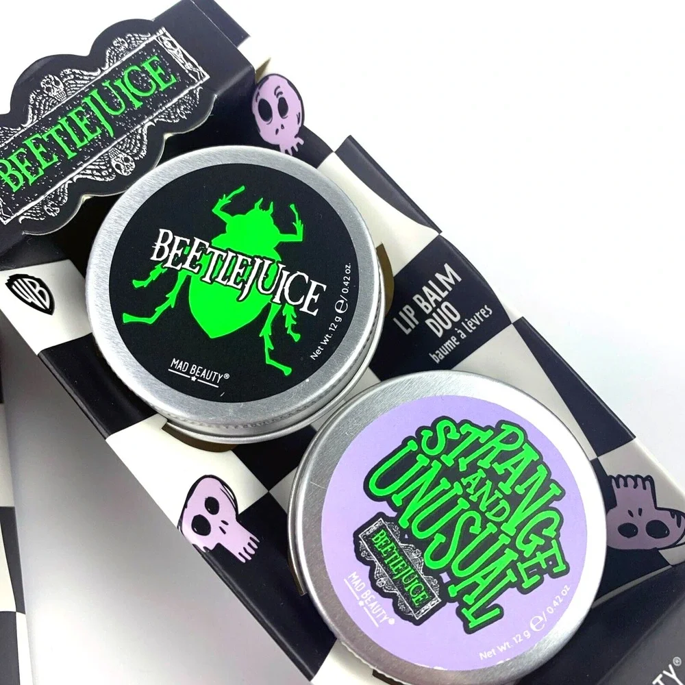 Beetlejuice Mad Beauty Hand Care Set Amber Ginseng Lotion Nail File Lip Balm Duo